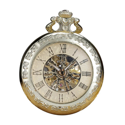 Vintage Hollow Mechanical Pocket Watch Necklace for All