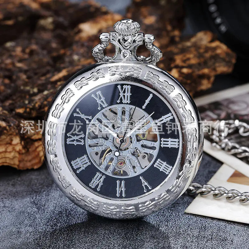 Vintage Hollow Mechanical Pocket Watch Necklace for All