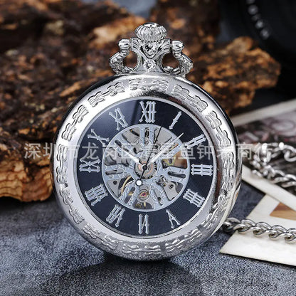 Vintage Hollow Mechanical Pocket Watch Necklace for All