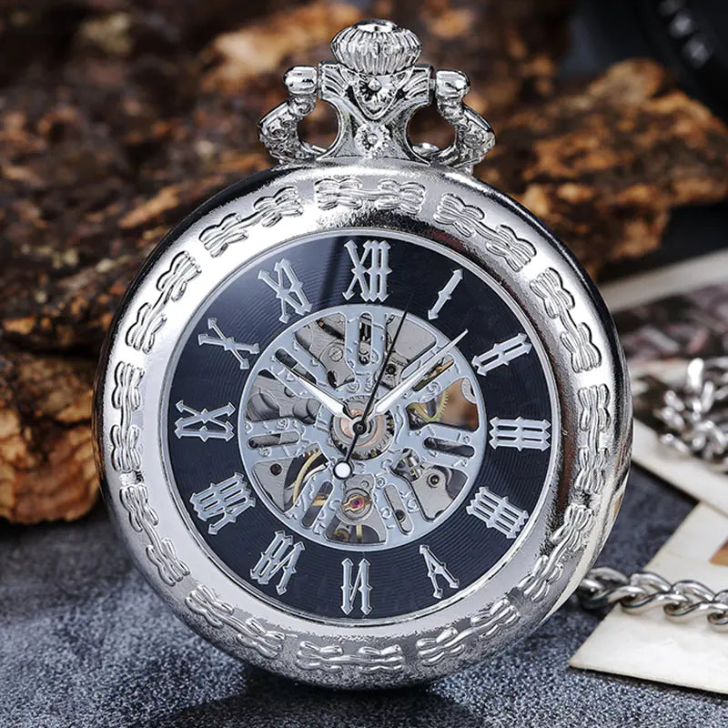 Vintage Hollow Mechanical Pocket Watch Necklace for All