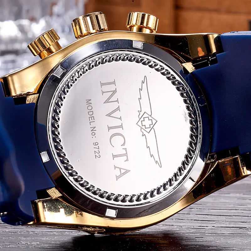 All-Function Men's Business Watch with Rubber Strap