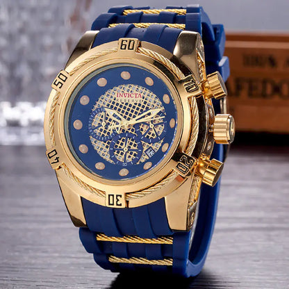 All-Function Men's Business Watch with Rubber Strap