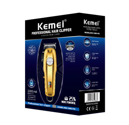 KM-PG2024 Adjustable Rechargeable Hair Clipper in Gold