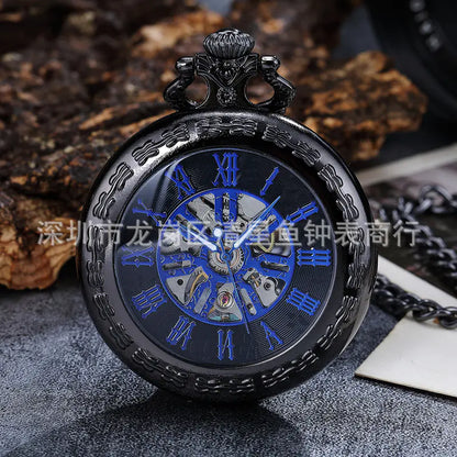 Vintage Hollow Mechanical Pocket Watch Necklace for All