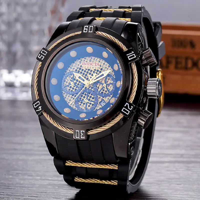 All-Function Men's Business Watch with Rubber Strap
