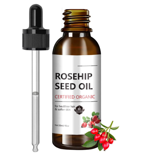 Rosehip Seed Oil for Face and Skin 100% Cold Pressed Rosehip Oil Moisturizer Organic Rosehip Oil For Anti-Aging Reduce Fine Lines Wrinkles Softer Skin Rosehip Seed Oil for Women Massage Body Hair