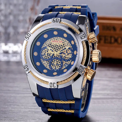 All-Function Men's Business Watch with Rubber Strap