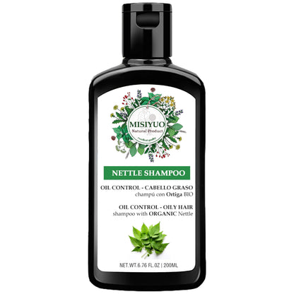 Nettle Shampoo for Oily Hair - 100% Organic Nettle Extract Hair Shampoo Regulates Oil Production Prevents Hair Loss Promotes Growth & Nourishment Paraben Silicone SLS Free 6.76 Fl Oz