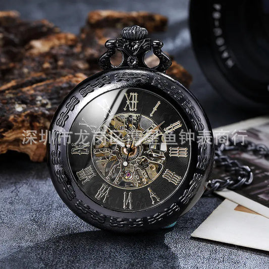 Vintage Hollow Mechanical Pocket Watch Necklace for All