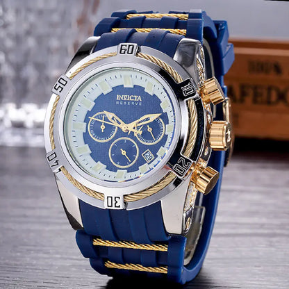 All-Function Men's Business Watch with Rubber Strap